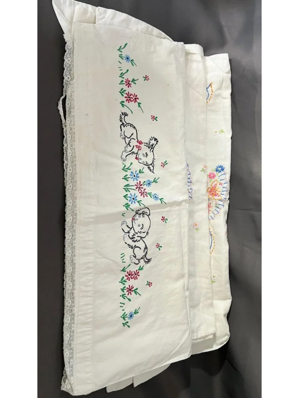 Vintage Embroidered Fabric Squares & Linens Collection